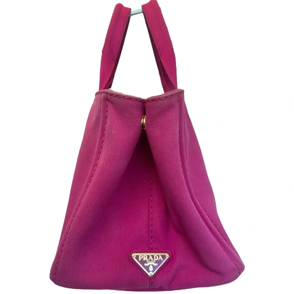 Prada Canapa Shoulder Crossbody Bag Tote Fuchsia Pink Purple Large Summer